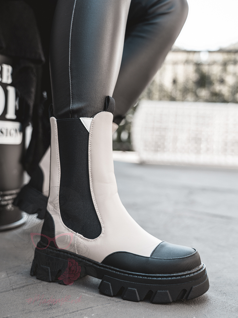 Botki motocyklowe Rock Mrok beżowe