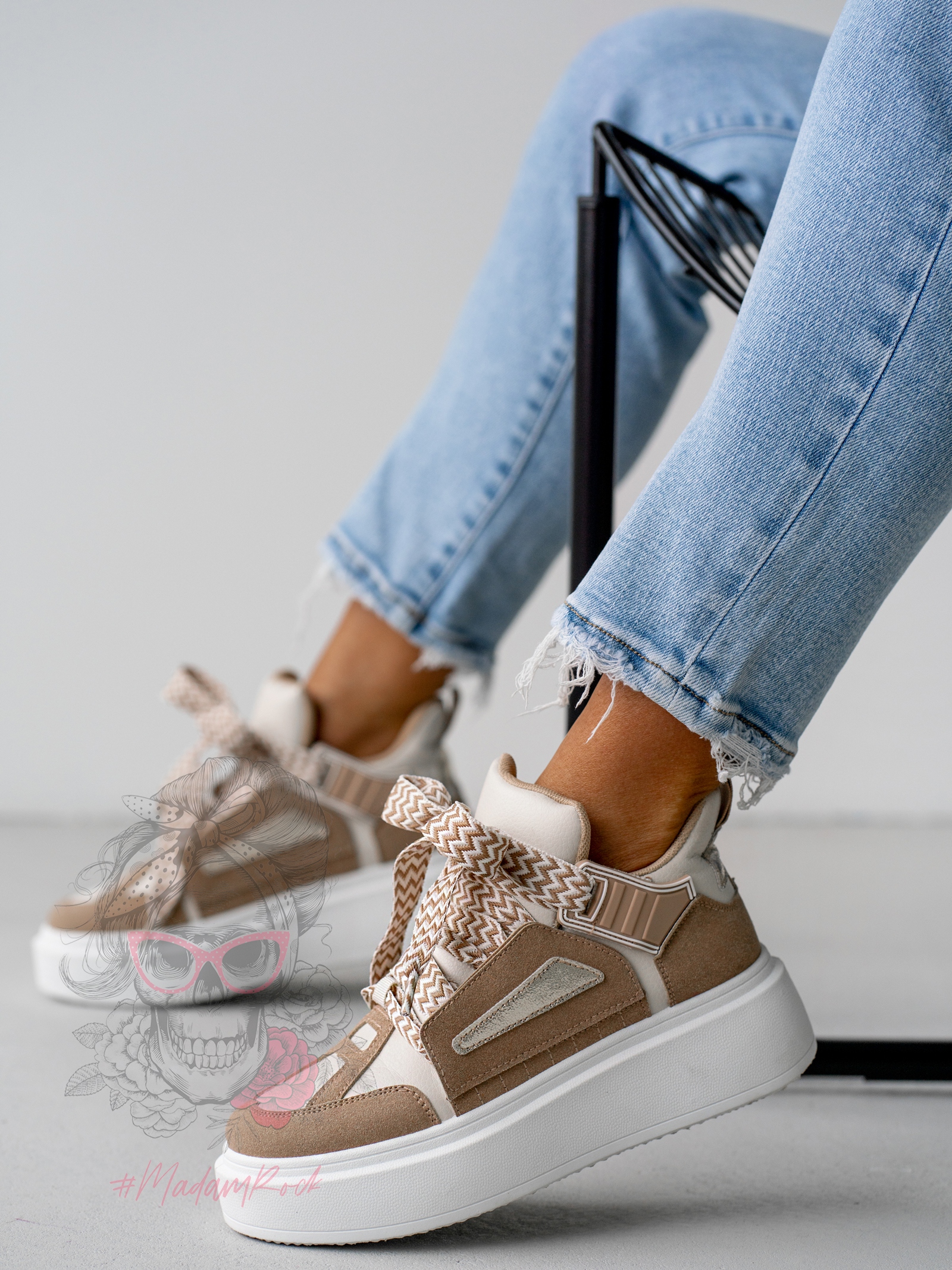 Sneakersy Madam GULIE karmelowe