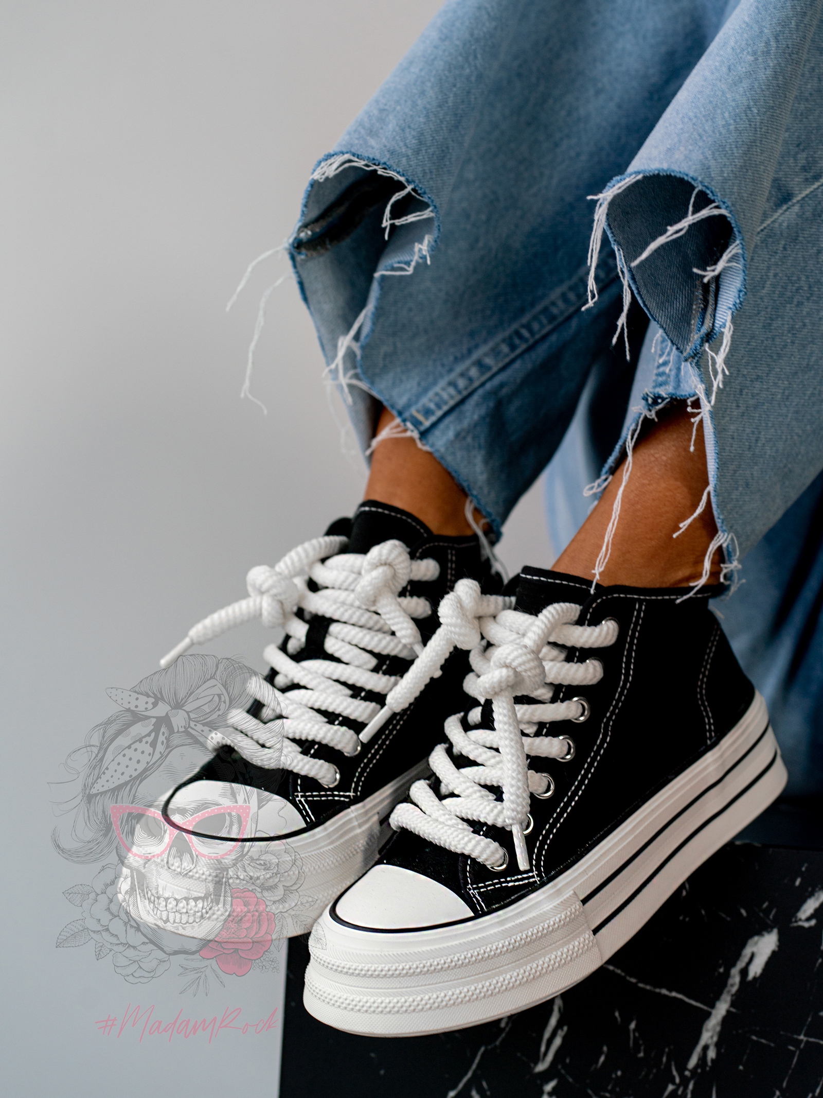 Trampki na platformie Rock Opam czarne Trampki na platformie Rock Opam czarne