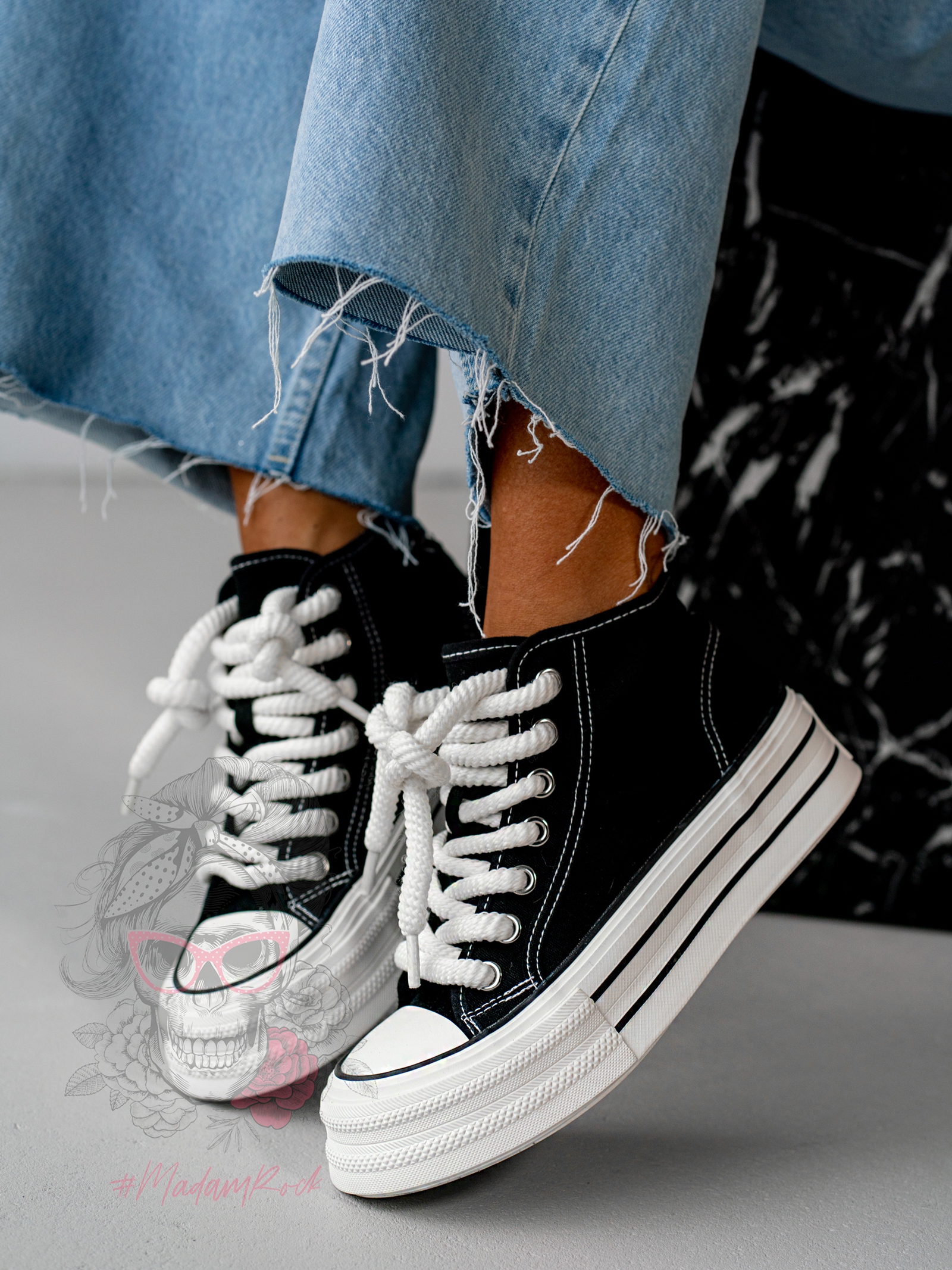 Trampki na platformie Rock Opam czarne Trampki na platformie Rock Opam czarne