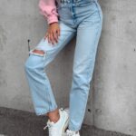 Spodnie jeansowe damskie klasyczne LASTRO OLAVOGA niebieskie