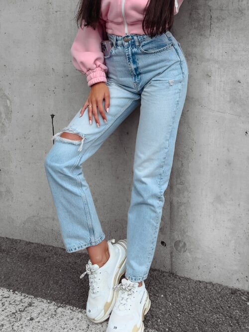 Spodnie jeansowe damskie klasyczne LASTRO OLAVOGA niebieskie