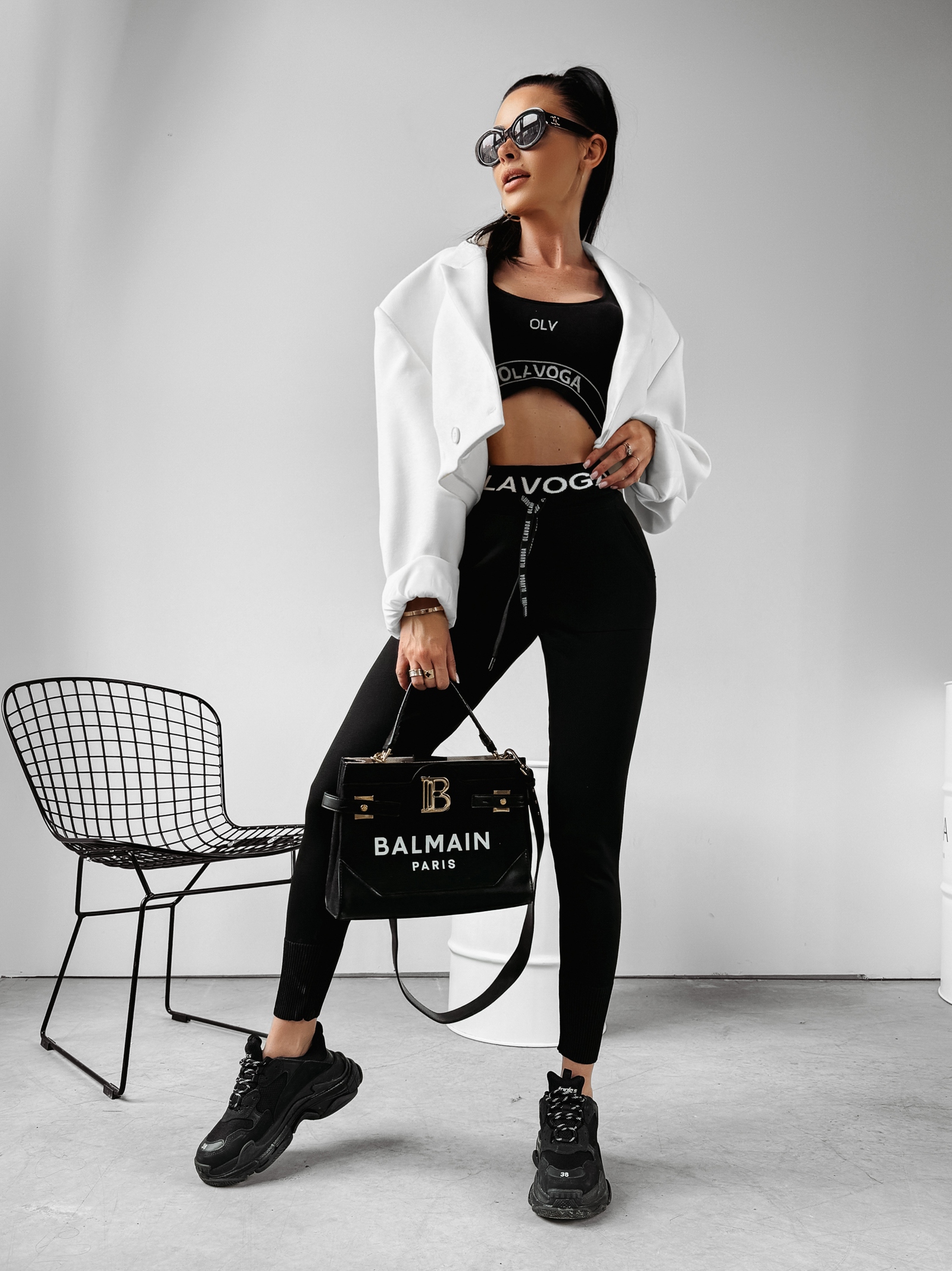 Spodnie dzianinowe SACHET OLAVOGA czarne