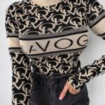 Body z półgolfem TESS OLAVOGA beż-czarny