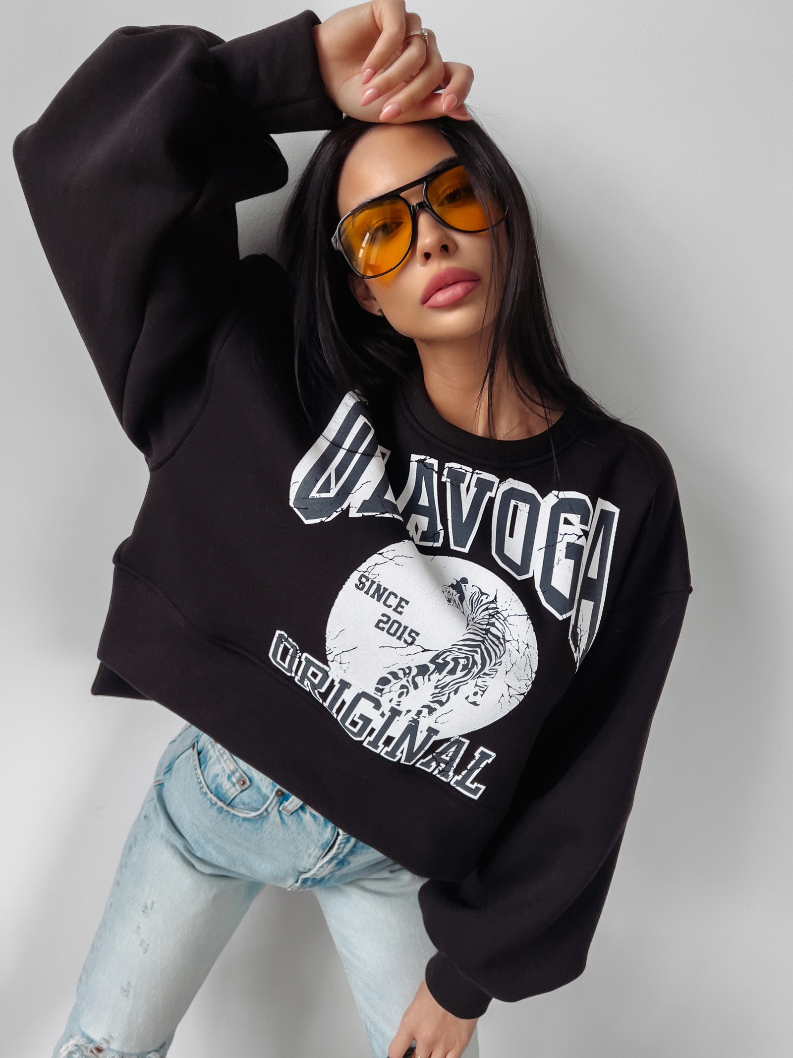 Bluza damska crewneck OKLAHOMA OLAVOGA czarna