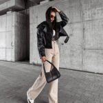 Kurtka ramoneska LEATHER OLAVOGA czarna