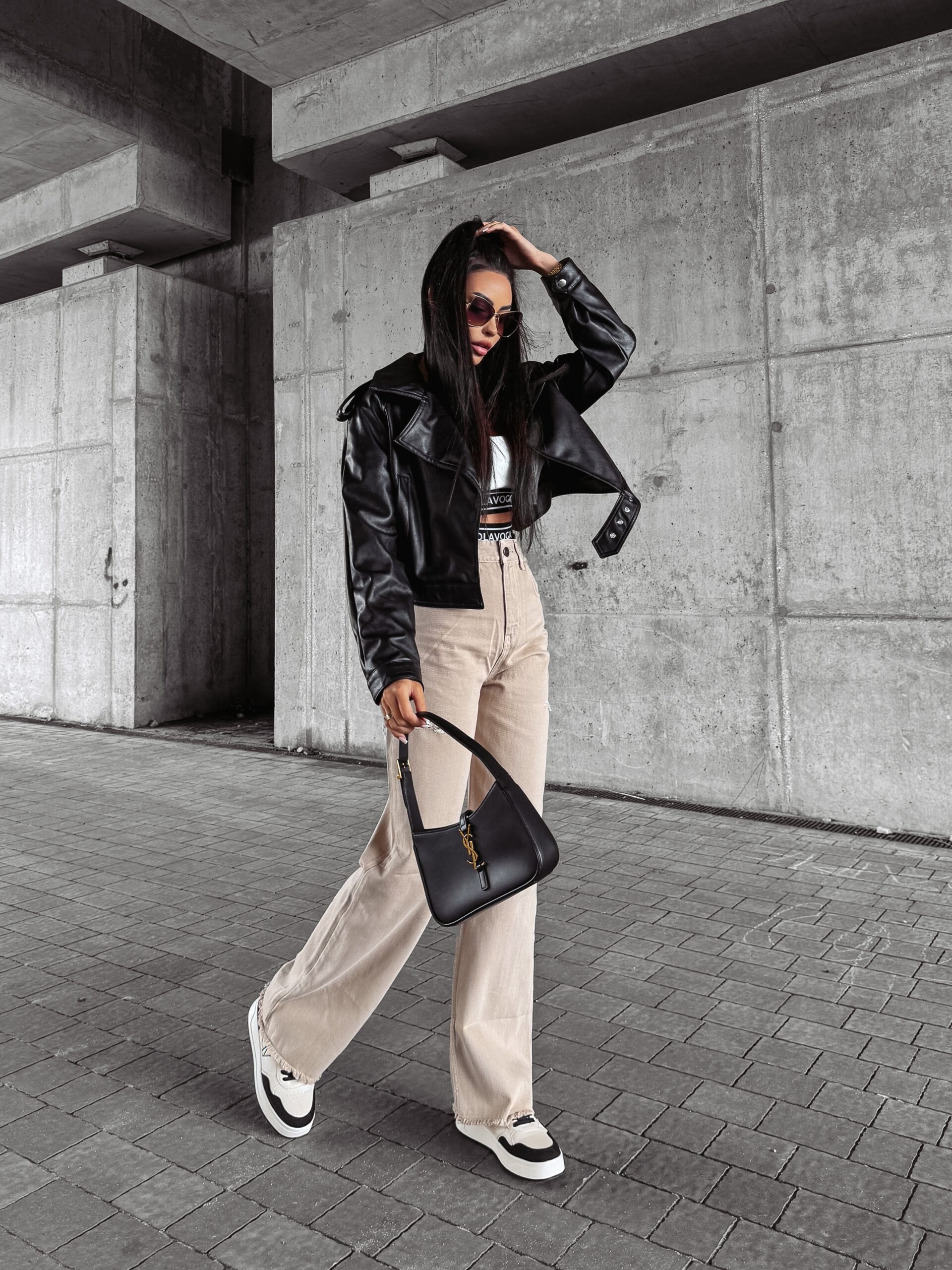 Kurtka ramoneska LEATHER OLAVOGA czarna