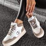 Sneakersy za kostkę CARMINE OLAVOGA beżowo-ecru