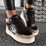 Sneakersy za kostkę CARMINE OLAVOGA beżowo-czarne