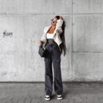 Kurtka ramoneska LEATHER OLAVOGA beżowa