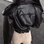 Kurtka ramoneska LEATHER OLAVOGA czarna