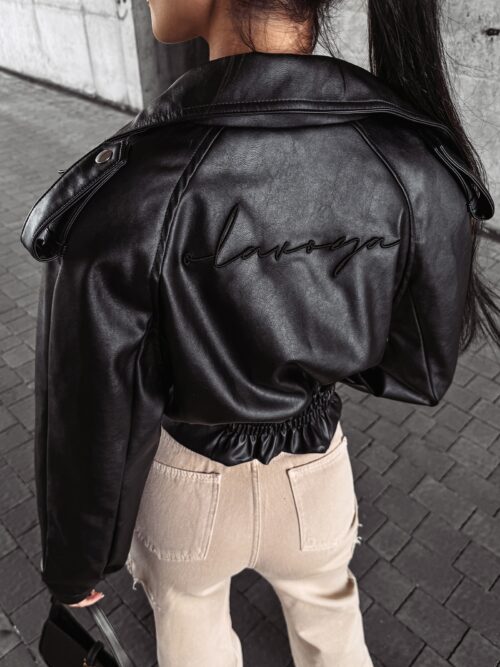 Kurtka ramoneska LEATHER OLAVOGA czarna