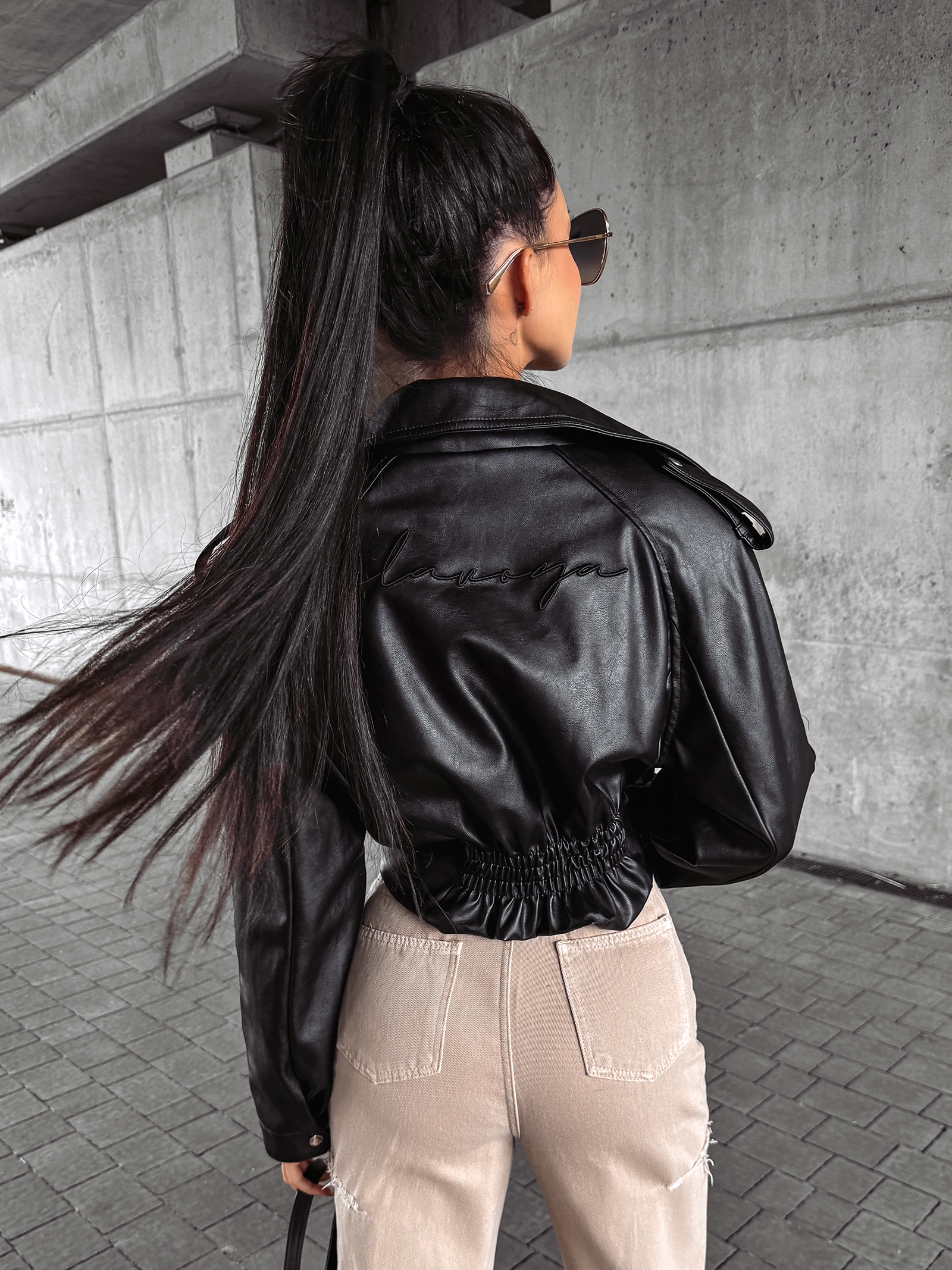 Kurtka ramoneska LEATHER OLAVOGA czarna