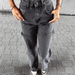 Spodnie jeansowe baggy fit DEIVEN OLAVOGA szare