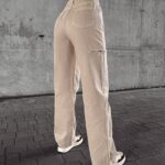 Spodnie jeansowe baggy fit DEIVEN OLAVOGA beżowe