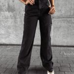 Spodnie jeansowe baggy fit DEIVEN OLAVOGA czarne