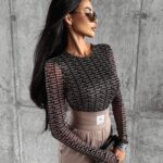 Bluzka przylegająca logowana LUMINA OLAVOGA czarna