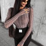 Bluzka przylegająca logowana LUMINA OLAVOGA beżowa