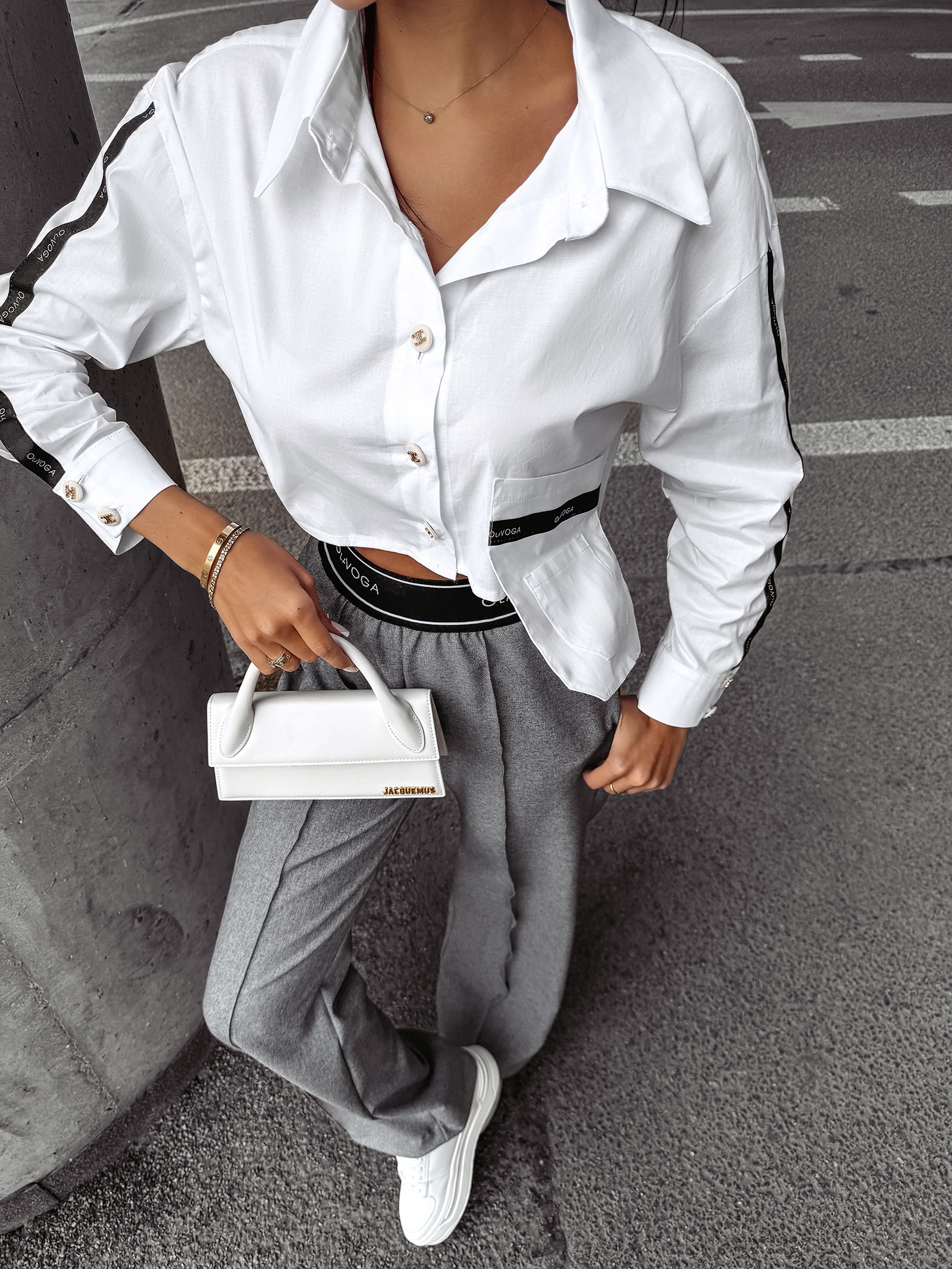 Koszula damska krótka CLARITY OLAVOGA ecru Koszula damska krótka CLARITY OLAVOGA ecru