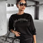 Bluza crewneck prosta FINESSE OLAVOGA czarna