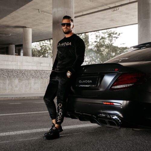 Dres męski komplet welurowy HARVEST OLAVOGA czarny