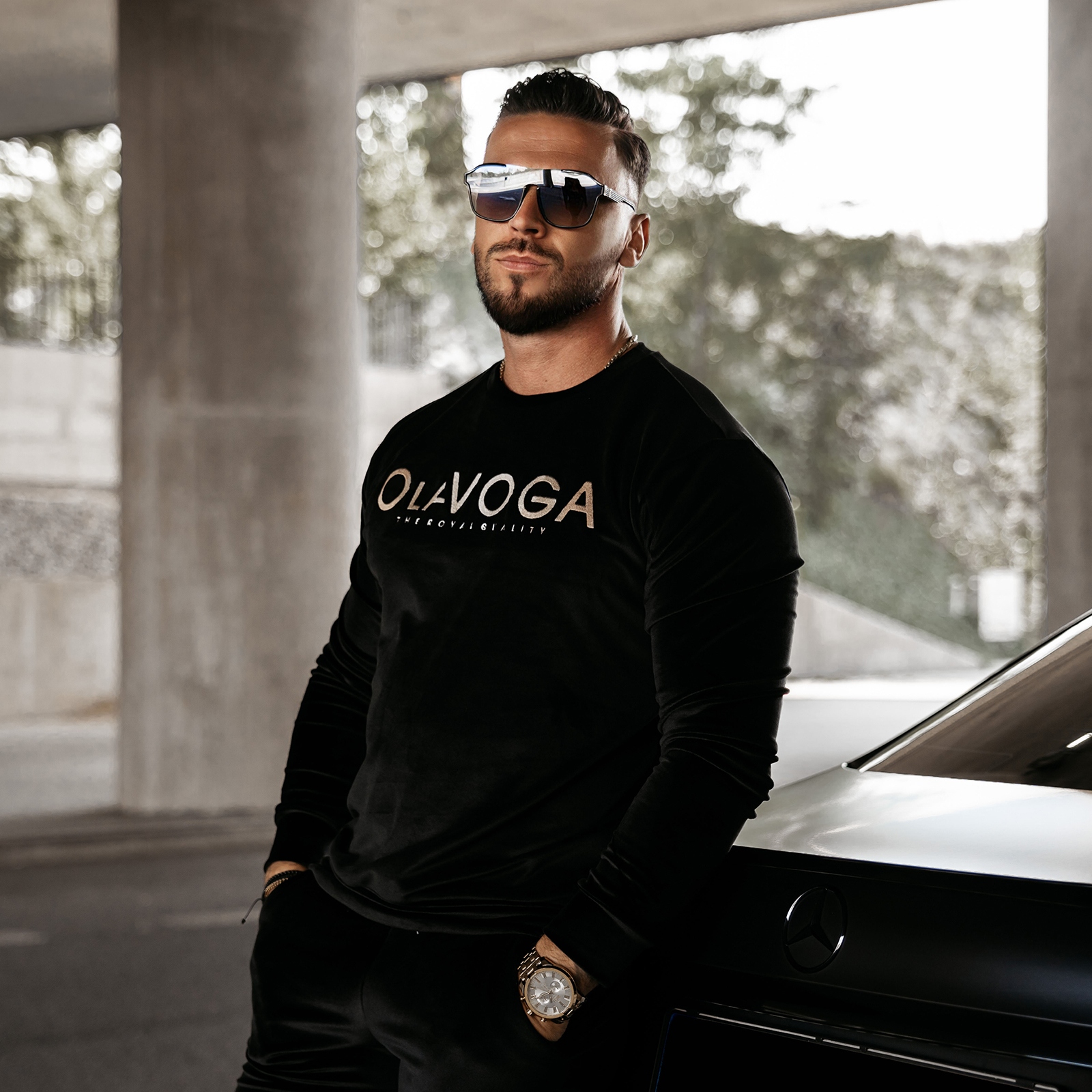 Dres męski komplet welurowy HARVEST OLAVOGA czarny