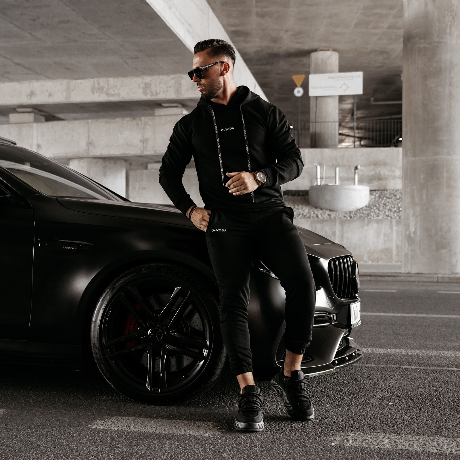 Komplet dres męski bawełniany casual ARES OLAVOGA czarny