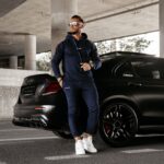 Komplet dres męski bawełniany casual ARES OLAVOGA granatowy