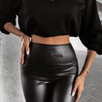 Legginsy skórzane wysmuklające ARIA OLAVOGA czarne