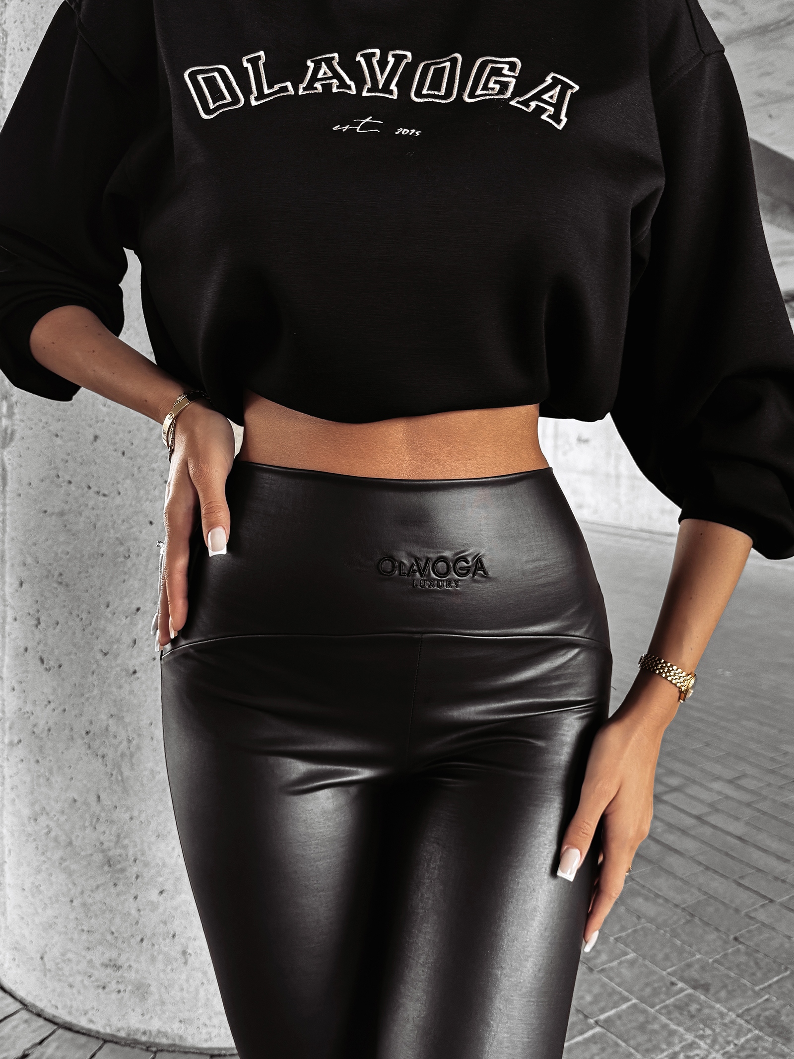 Legginsy skórzane wysmuklające ARIA OLAVOGA czarne Legginsy skórzane wysmuklające ARIA OLAVOGA czarne