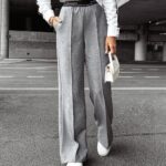 Spodnie eleganckie LESLIE OLAVOGA szare