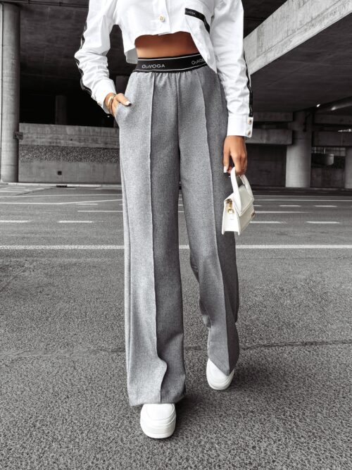 Spodnie eleganckie LESLIE OLAVOGA szare