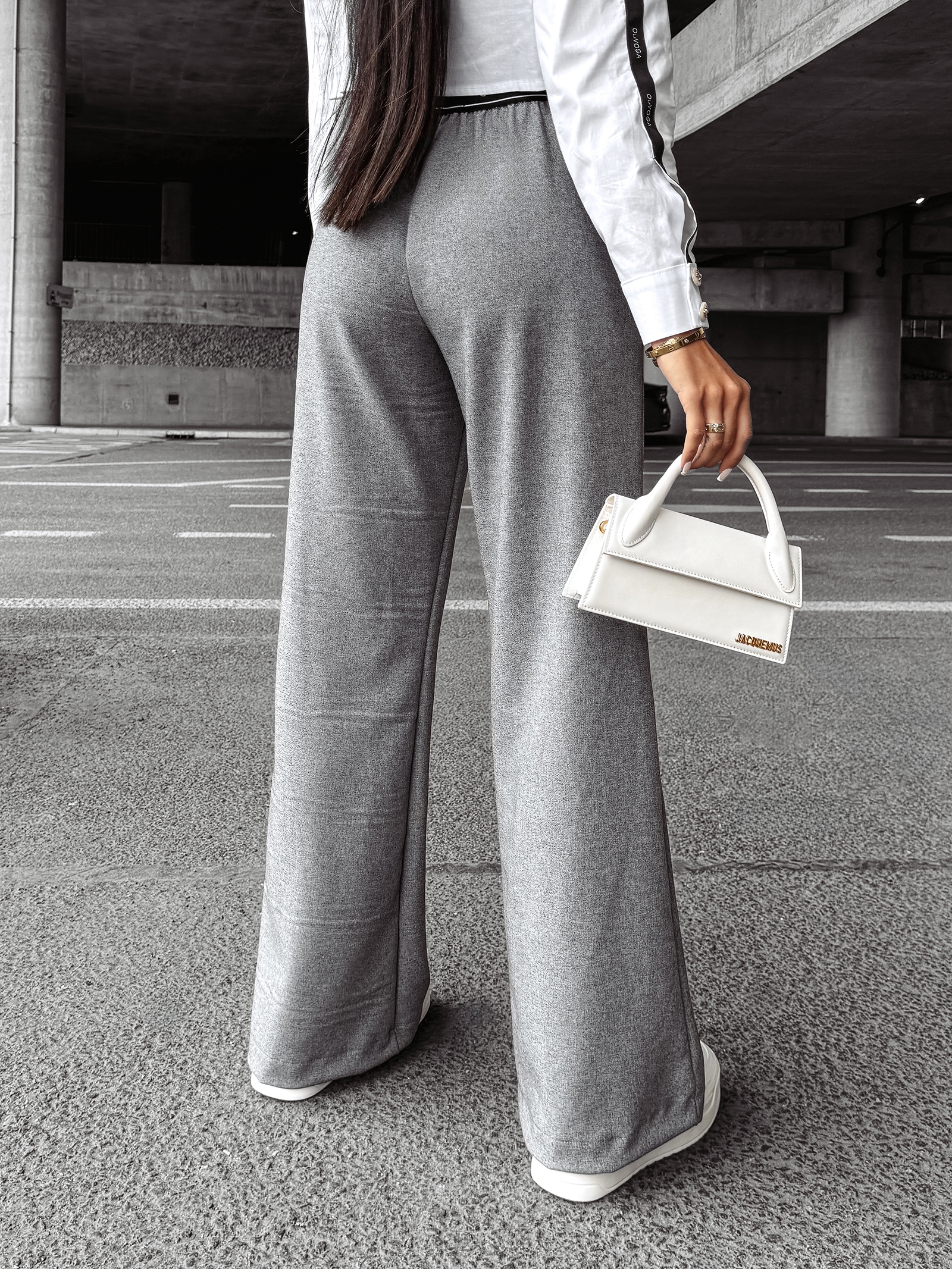 Spodnie eleganckie LESLIE OLAVOGA szare