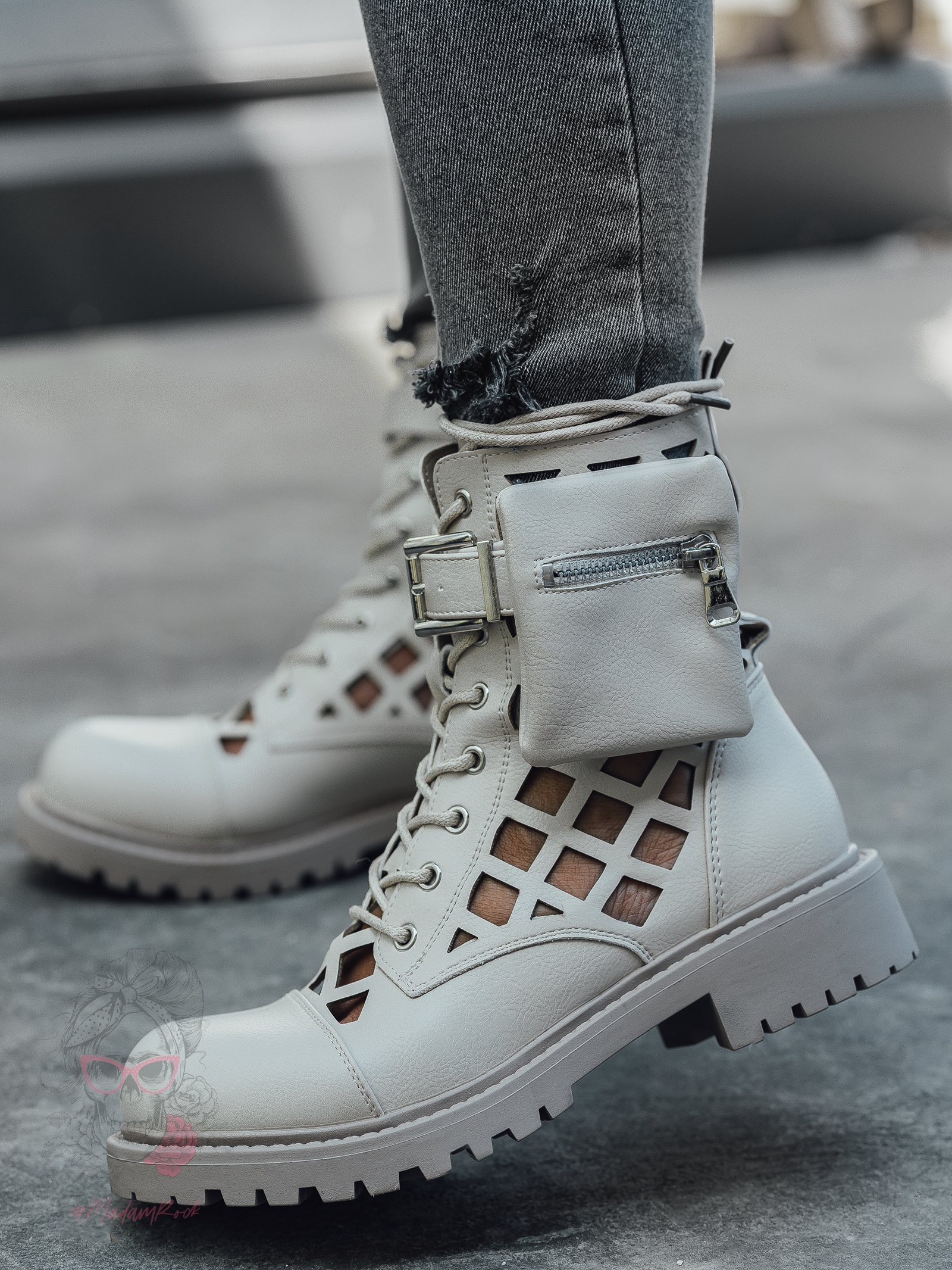 Workery ażurowe Rock LyFlo beżowe