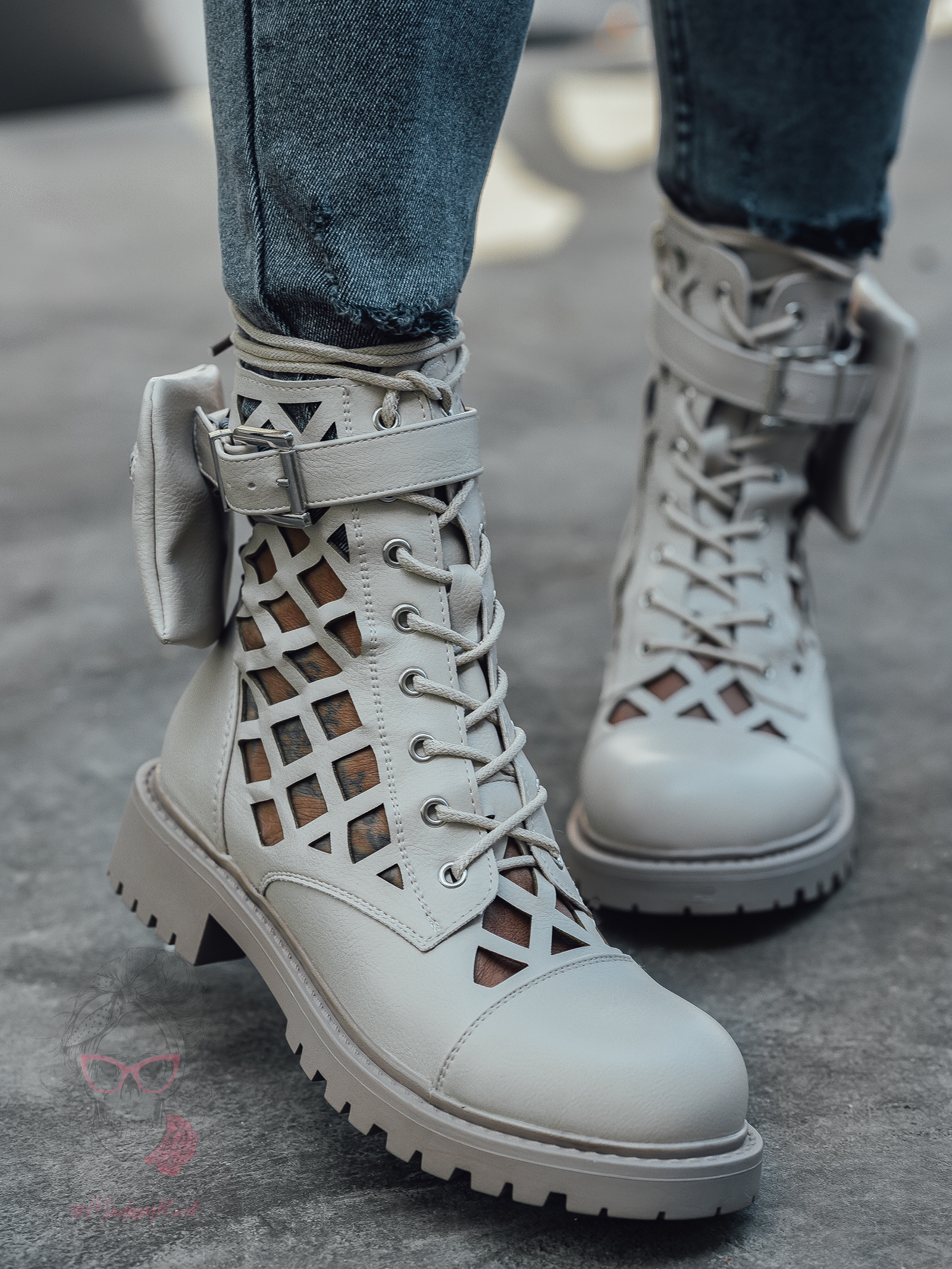 Workery ażurowe Rock LyFlo beżowe