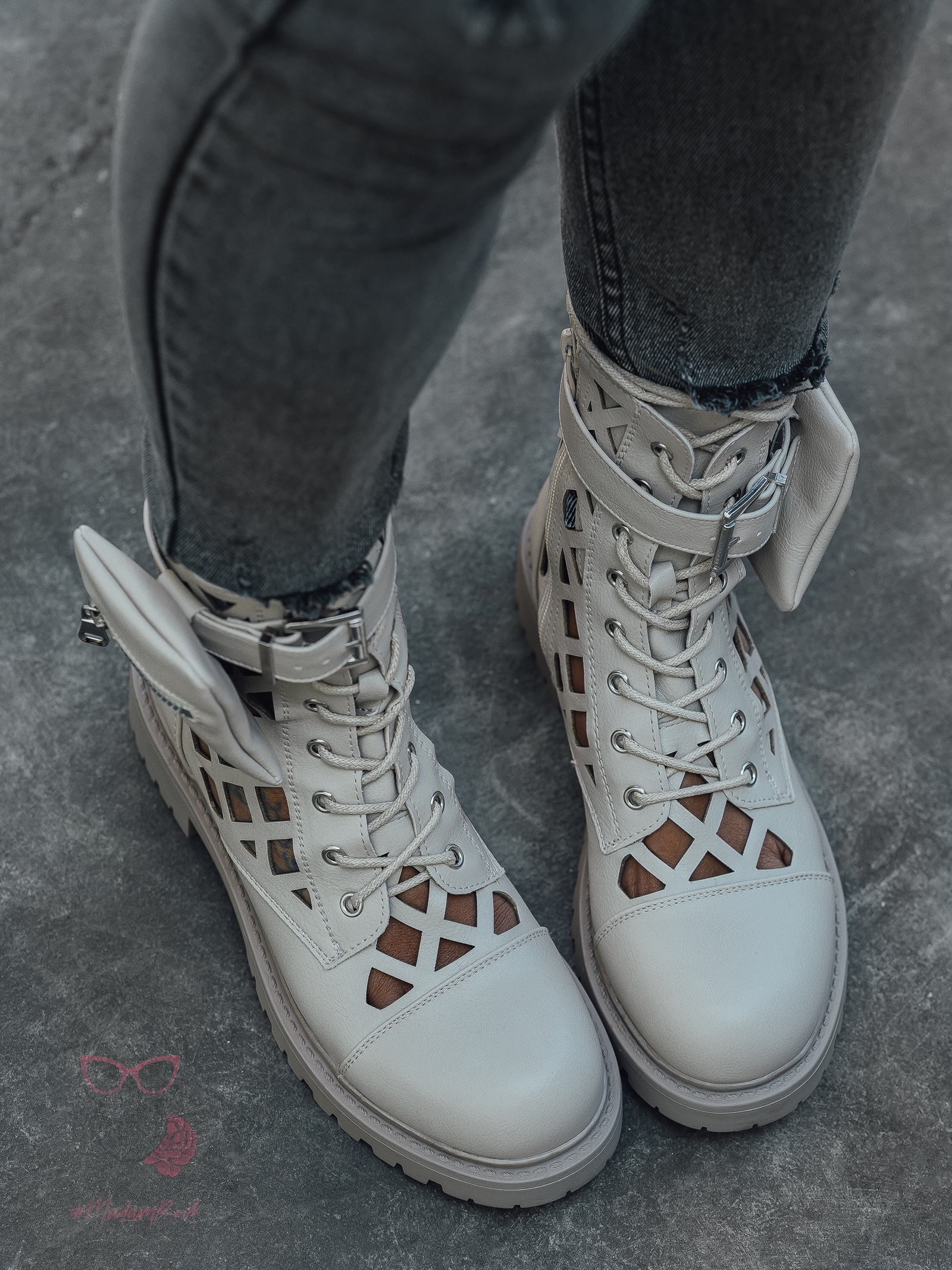 Workery ażurowe Rock LyFlo beżowe