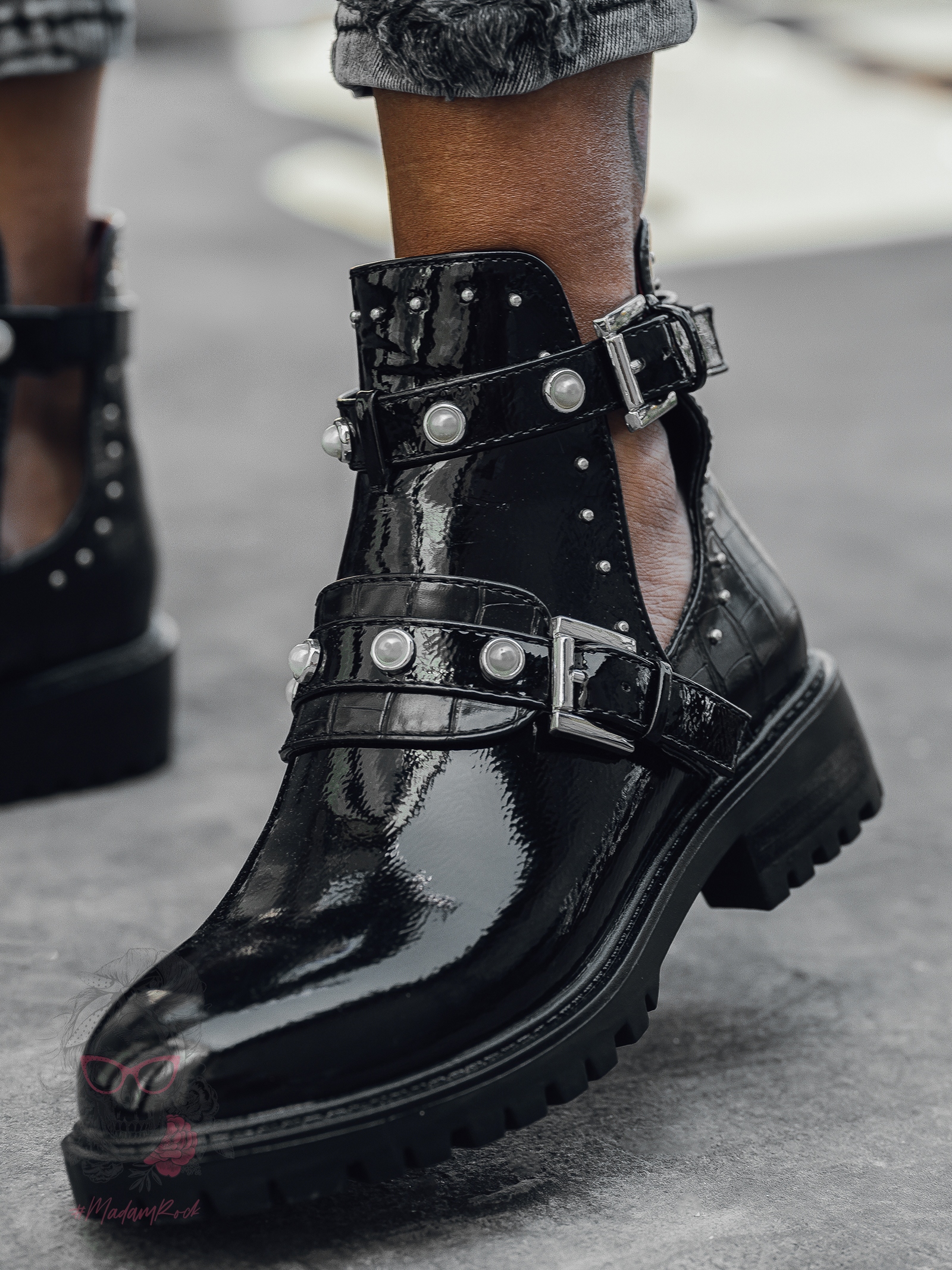 Workery Rock Fort Soft IV czarne lakierowane