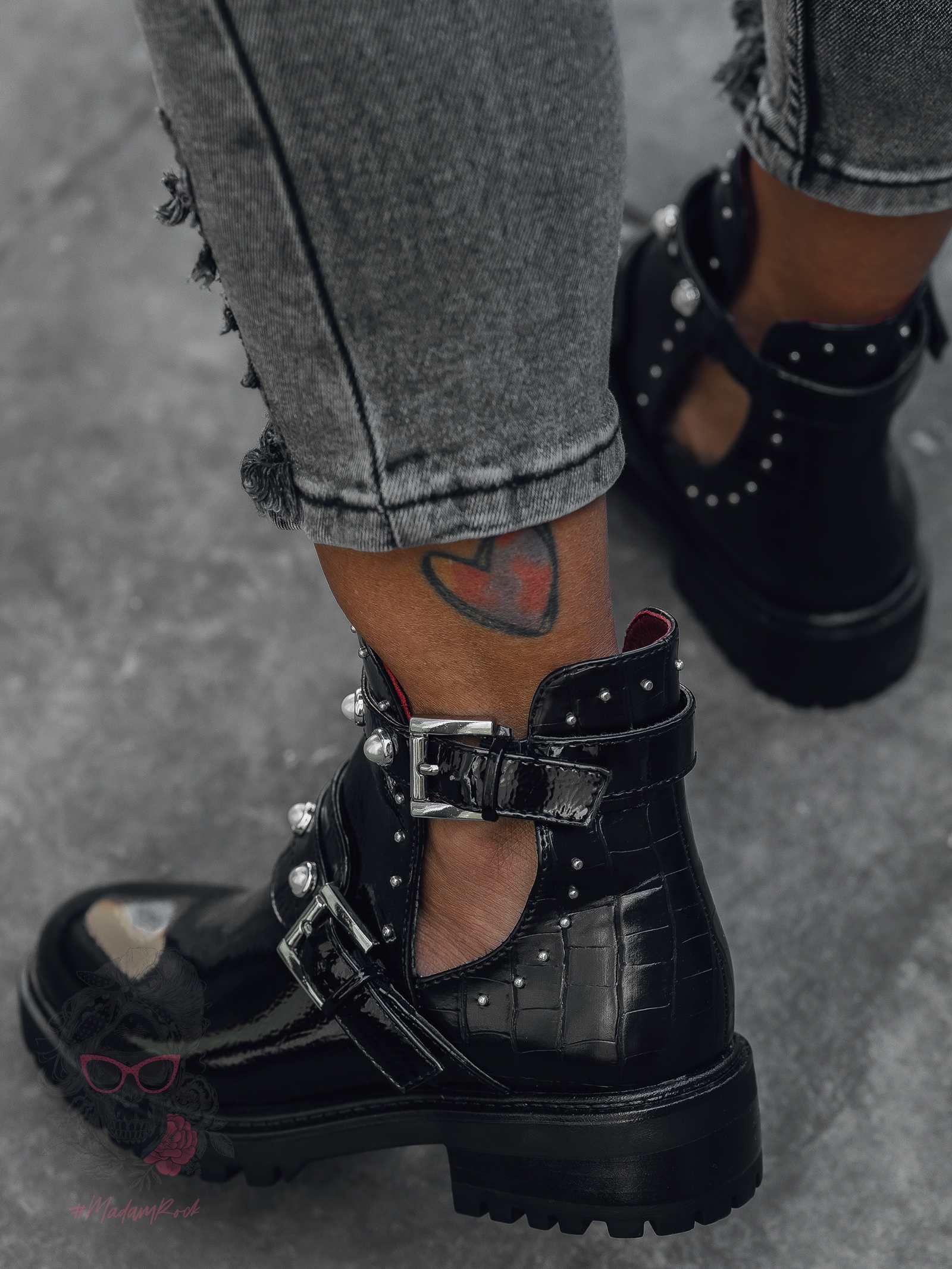 Workery Rock Fort Soft IV czarne lakierowane