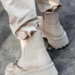 Botki bikery Rock Gart beżowe