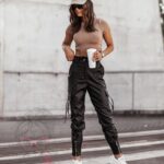 Spodnie skórzane bojówki Bogos czarne