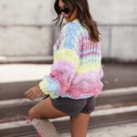 Sweter handmade Catalys pastelowy różowy