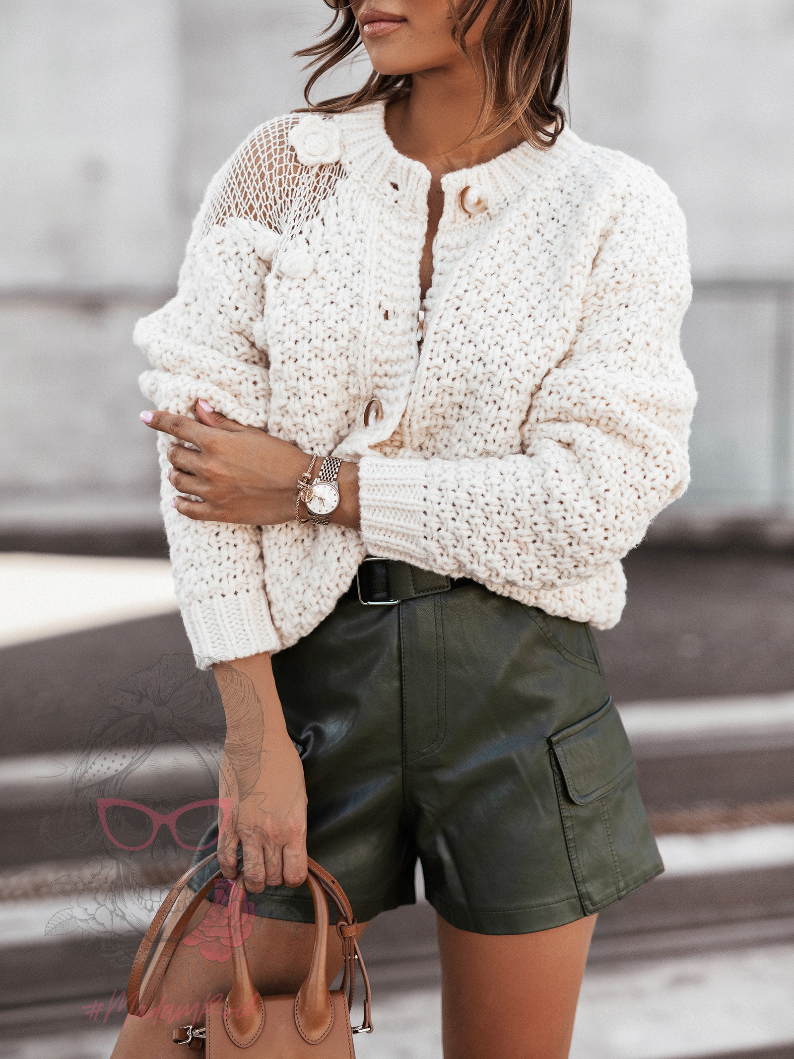 Sweter pleciony Balmis beżowy