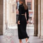 Komplet prążkowany Divinne czarny