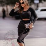 Sukienka prążkowana OlgaM czarna