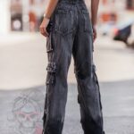 Spodnie jeansowe bojówki Juddy czarne