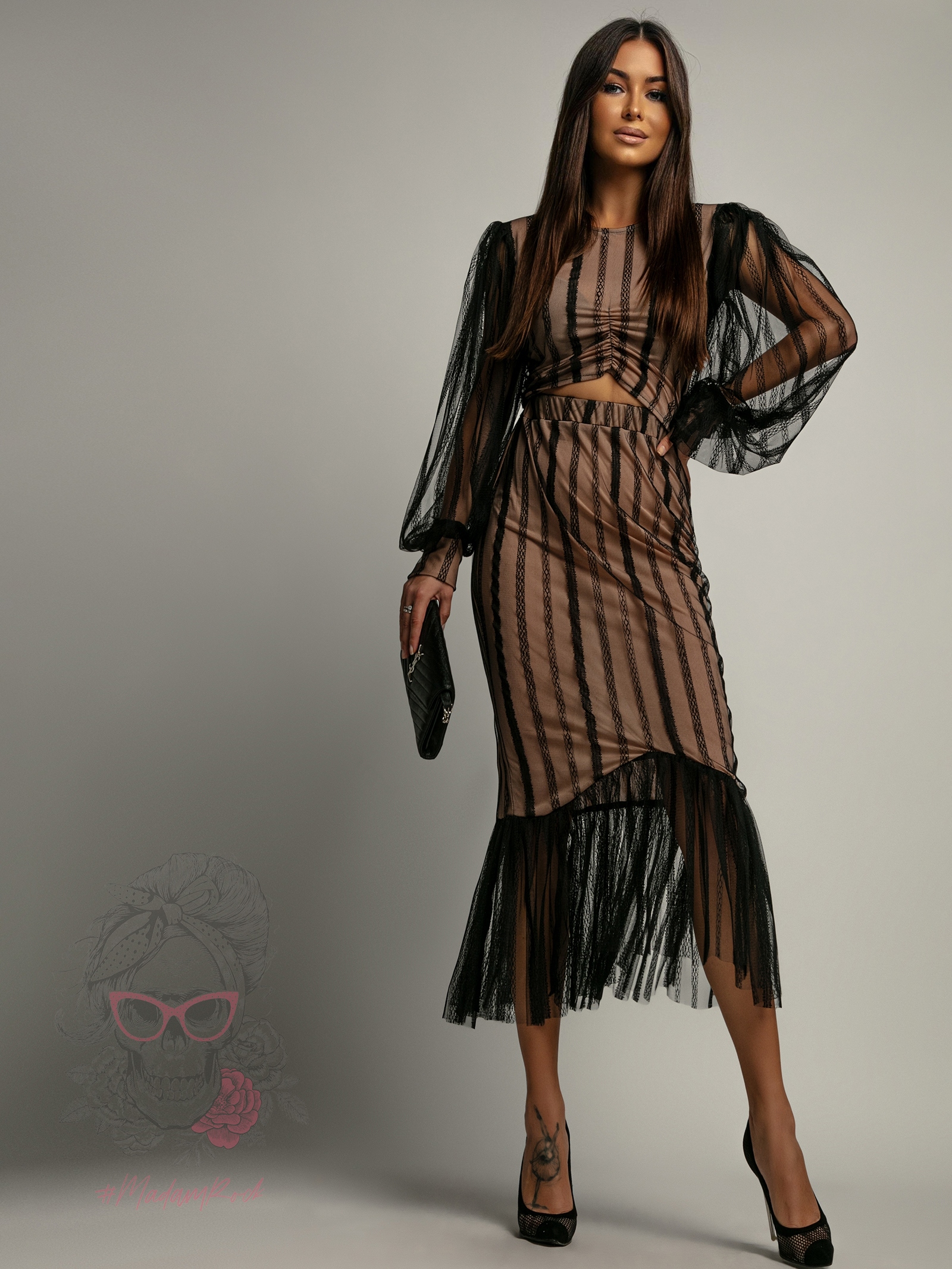 Komplet bluzka + spódnica Malinde czarny Komplet bluzka + spódnica Malinde czarny