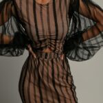 Komplet bluzka + spódnica Malinde czarny