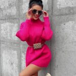 Sweter półgolf oversize LOPE OLAVOGA różowy