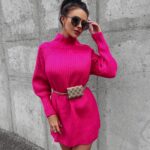 Sweter półgolf oversize LOPE OLAVOGA różowy