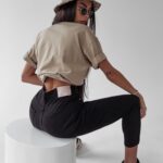 Spodnie jeansowe z efektem sprania RUBIS OLAVOGA czarne